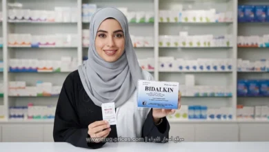 عبوة غسول بيدالكين Bidalkin وشكل البودرة الداخلية مع أدوات التحضير