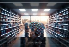 سعر الأدوية في الأردن 2025 - صورة توضح رفوف صيدلية أردنية تحتوي على أدوية محلية ومستوردة