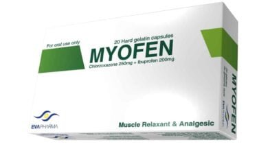 ميوفين كبسول myofen: الجرعة ودواعي الاستعمال والمفعول والسعر‎