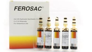 استخدامات حقن الحديد فروساك ferosac والسعر والبديل والأضرار‎