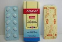 دواعي استعمال اموسار أقراص Amosar والآثار الجانبية والجرعة اليومية والسعر‎