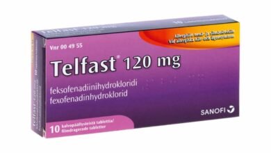 نشرة تلفاست TELFAST والأضرار والجرعة وهل يزيد الوزن ويرفع الضغط؟‎