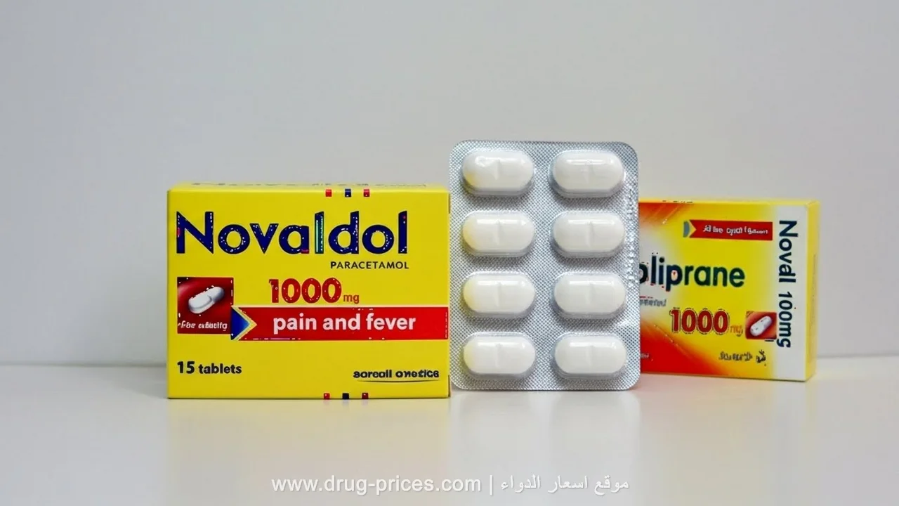 عبوة نوفالدول 1000 الشهيرة قبل تغيير الاسم نوفالدول 1000 مجم مسكن للألم وخافض للحرارة الشكل القديم